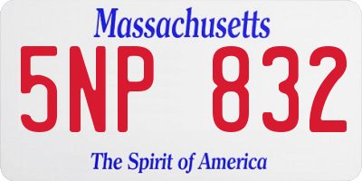 MA license plate 5NP832