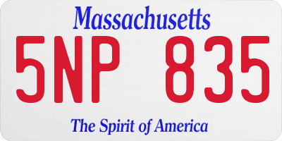MA license plate 5NP835