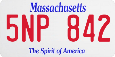 MA license plate 5NP842