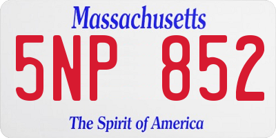 MA license plate 5NP852