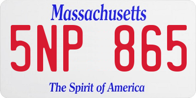 MA license plate 5NP865