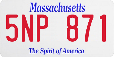MA license plate 5NP871