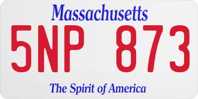 MA license plate 5NP873