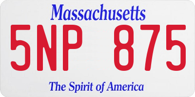 MA license plate 5NP875