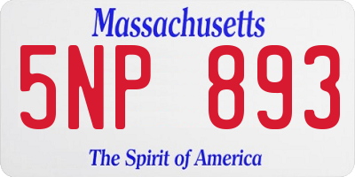 MA license plate 5NP893