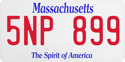 MA license plate 5NP899