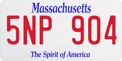 MA license plate 5NP904