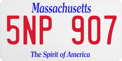 MA license plate 5NP907