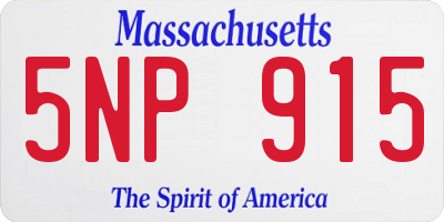 MA license plate 5NP915
