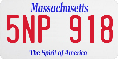 MA license plate 5NP918
