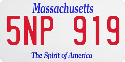 MA license plate 5NP919