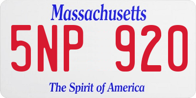 MA license plate 5NP920