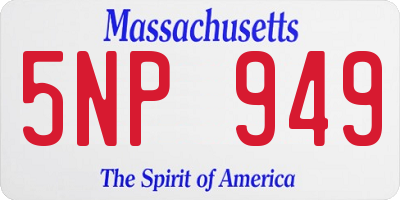 MA license plate 5NP949