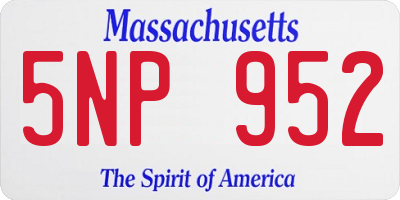 MA license plate 5NP952
