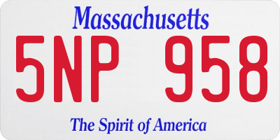 MA license plate 5NP958