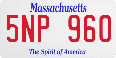MA license plate 5NP960