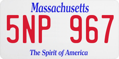MA license plate 5NP967