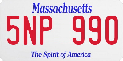 MA license plate 5NP990