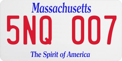 MA license plate 5NQ007
