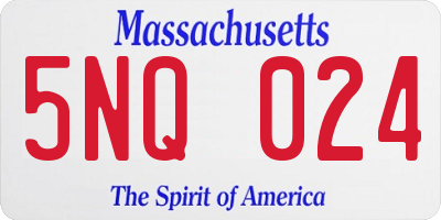 MA license plate 5NQ024