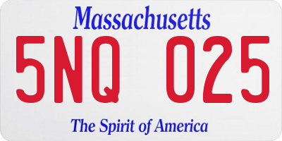 MA license plate 5NQ025