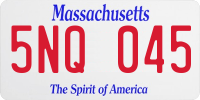 MA license plate 5NQ045