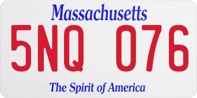 MA license plate 5NQ076