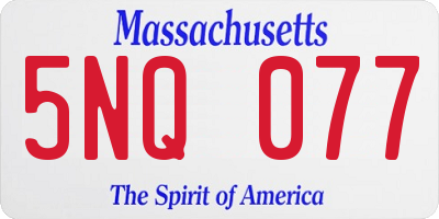 MA license plate 5NQ077