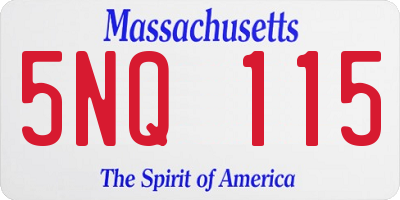 MA license plate 5NQ115