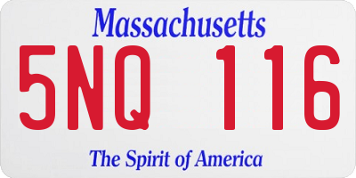 MA license plate 5NQ116