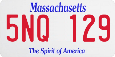 MA license plate 5NQ129