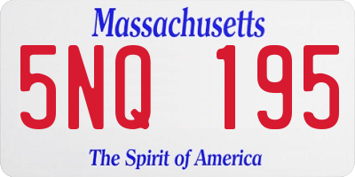 MA license plate 5NQ195