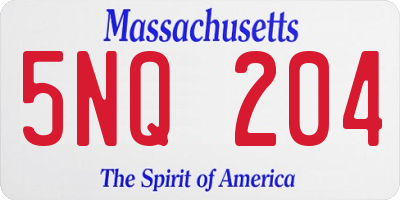MA license plate 5NQ204
