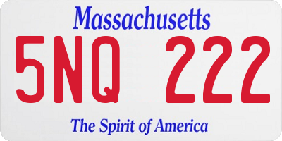MA license plate 5NQ222