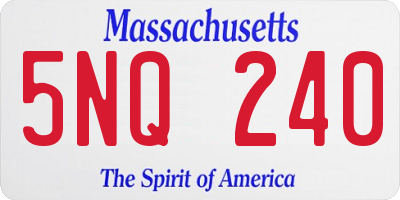 MA license plate 5NQ240