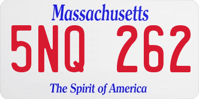 MA license plate 5NQ262