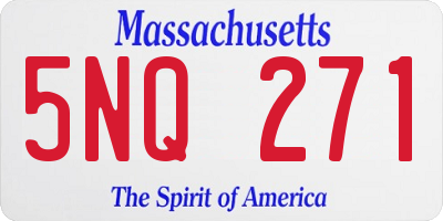 MA license plate 5NQ271