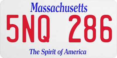 MA license plate 5NQ286