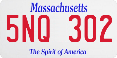 MA license plate 5NQ302