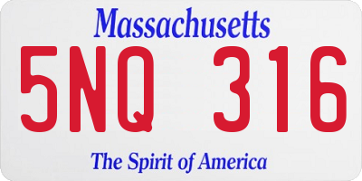 MA license plate 5NQ316