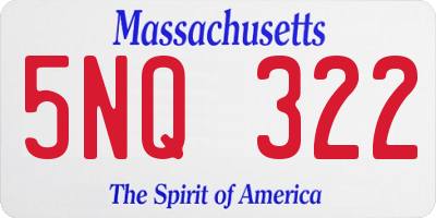 MA license plate 5NQ322
