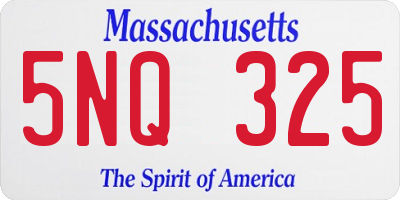 MA license plate 5NQ325