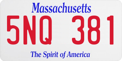 MA license plate 5NQ381