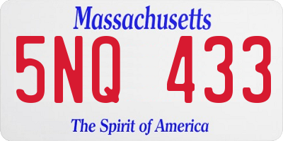MA license plate 5NQ433
