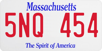 MA license plate 5NQ454