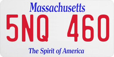MA license plate 5NQ460