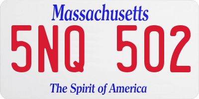 MA license plate 5NQ502