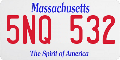 MA license plate 5NQ532