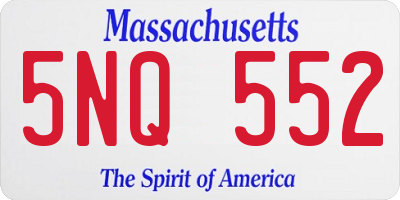 MA license plate 5NQ552