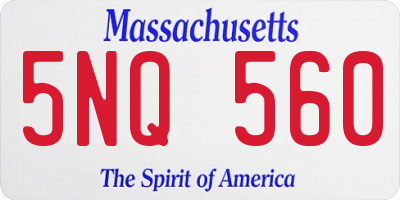 MA license plate 5NQ560